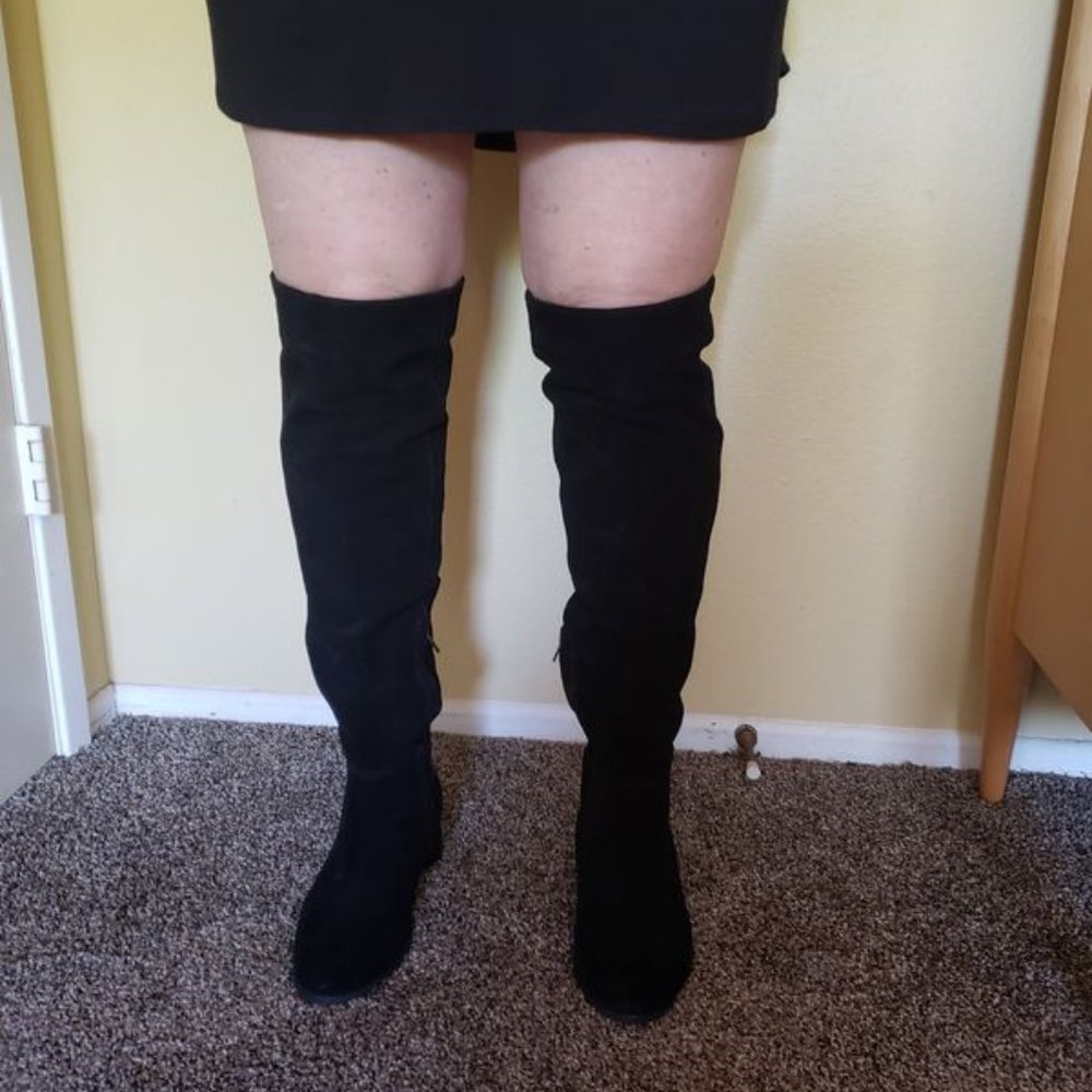 Zappato Black, "Vanessa" Suede Over the Knee Boots